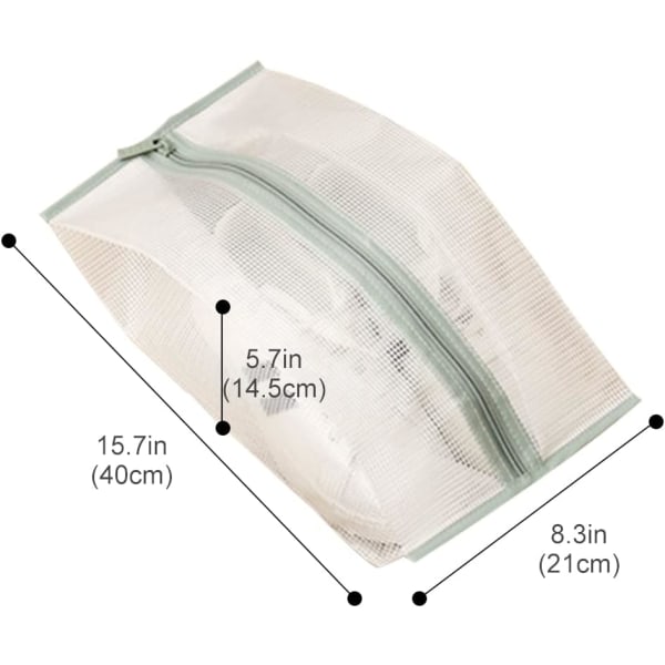 Vattentät skoförvaringspåse för dagligt bruk Stor hopfällbar transparent skoförvaringspåse med dragkedja och rep (1-pack, grön) 1pc