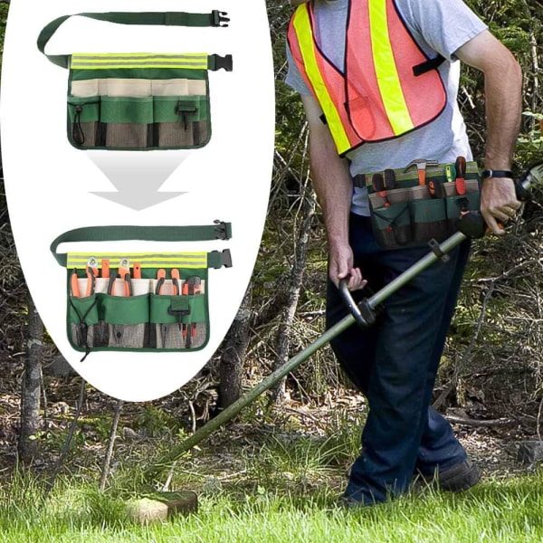 Bärbar trädgårdsbälte, trädgårdsverktygsbälte, justerbar trädgårdsbälte Green