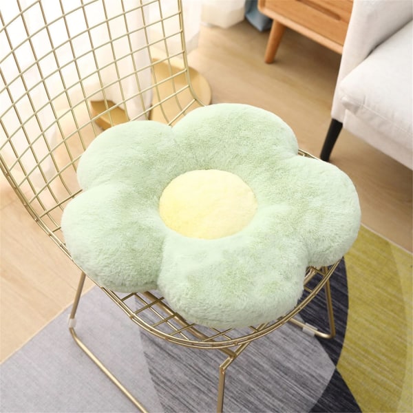 Blomstergulv putepute Koselig plysjpute Pledd pute sofa tatami bil hjem seng dekor pute (40x40cm, Grønn) Green