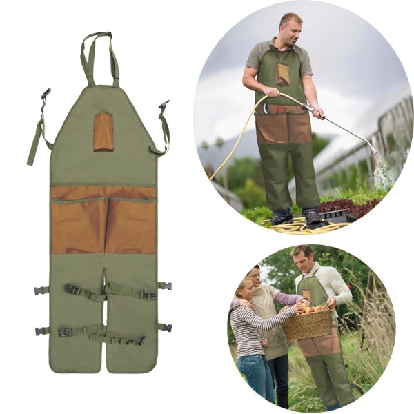 Smock forkle, hageforkle, arbeidsforkle med lommer, lang for snekkere, gartnere