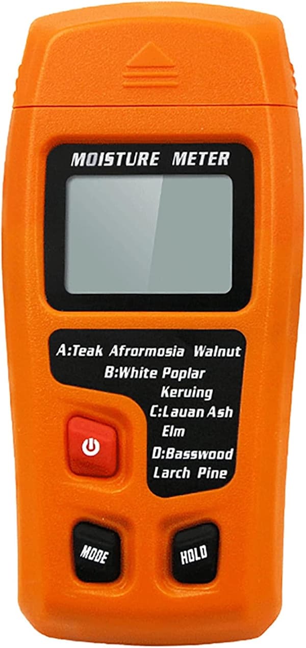 Digital Træfugtighedsmåler Træfugtighedstester Hygrometer Træfugtighedsmåler Stor LCD-skærm Orange