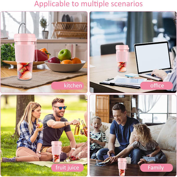 Bärbar mixer, Mini USB-mixer för smoothies och fruktshakes, Uppladdningsbar juicepress