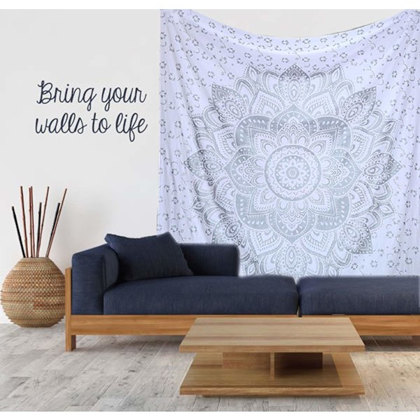 Tapet Mandala, Boho Vægdekoration, Sort Guld Æstetisk Værelse Indretning, Vægklæde Psykedelisk Vægophæng 100x150 cm B 100*150cm