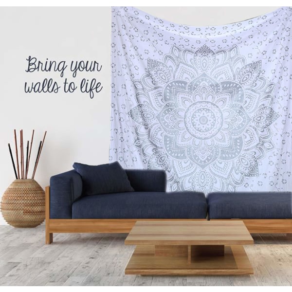 Tapet Mandala, Boho veggdekorasjon, Svart gull estetisk rominnredning, Veggduk Psykedelisk veggteppe 150×130 cm B 150*130cm