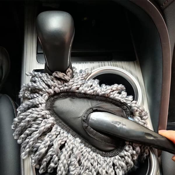 2-pakks Mini Mikrofiber Bil Dash Duster Børste, Multifunksjonell Bilrengjøringsbørste, Bil Interiør Eksteriør Tilbehør, Grå