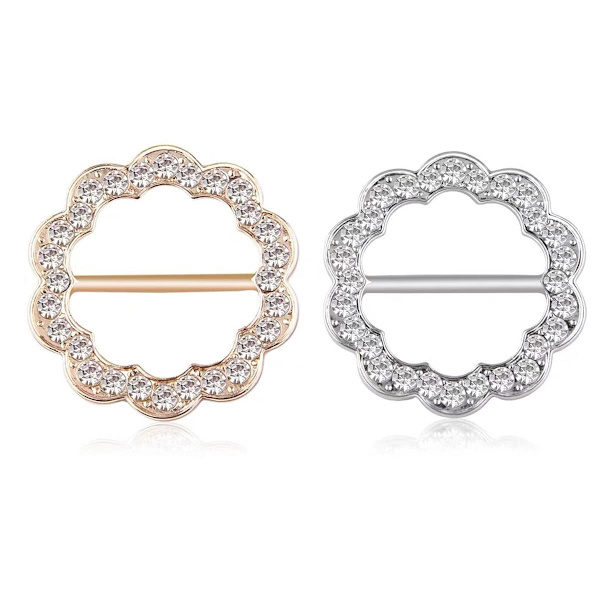 2 st Sjal Ringar Spänne för Kvinnor, Cubic Zirconia Silke Sjal Ring Spänne T-Shirt Klämmor Spänne Kläder Hörn Knuta Spänne Kläder Broscher