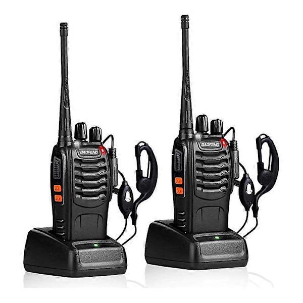 Genopladelige Walkie Talkies med Lang Rækkevidde, To-vejs Radioer med Ørestykker, 2-vejs Radioer UHF Håndholdt Transceiver Walky Talky