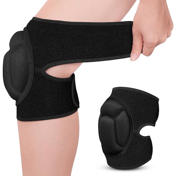 Knebeskyttere, 1 par tykke knebeskyttere, beskyttende kne for menn og kvinner, sklisikre kollisjonsbeskyttende knebeskyttere for konstruksjon, gulv, hage (M) M