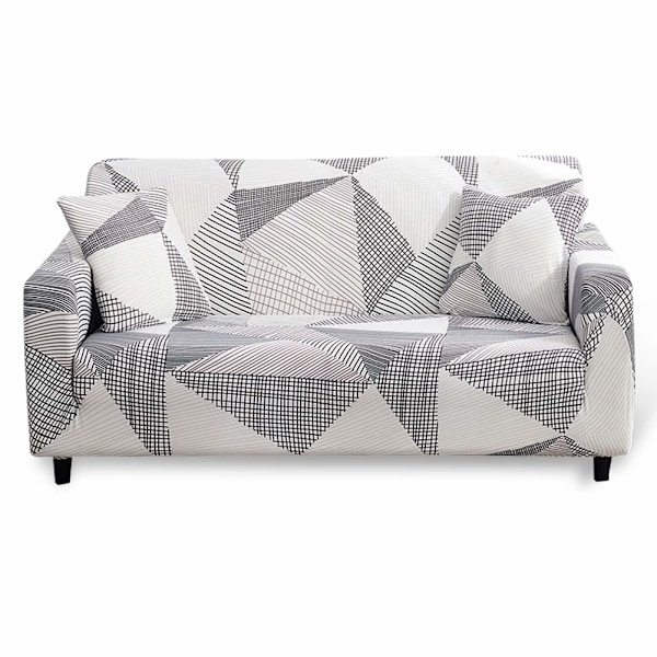 Stretchig sofföverdrag, 2-sits soffa med armstöd, halkfri soffskydd med 1 kuddfodral Pentagram