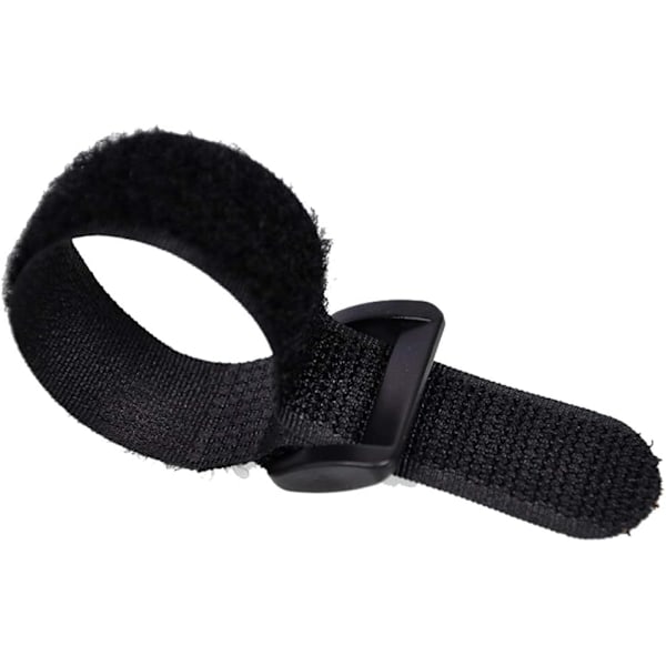 Fastgørelses-Krog og Loop-Kabelstropper, 10-pak Sort Selvklæbende Kabelbindere, Nylon Sikringsstropper med Spænder (1\" x 16\")