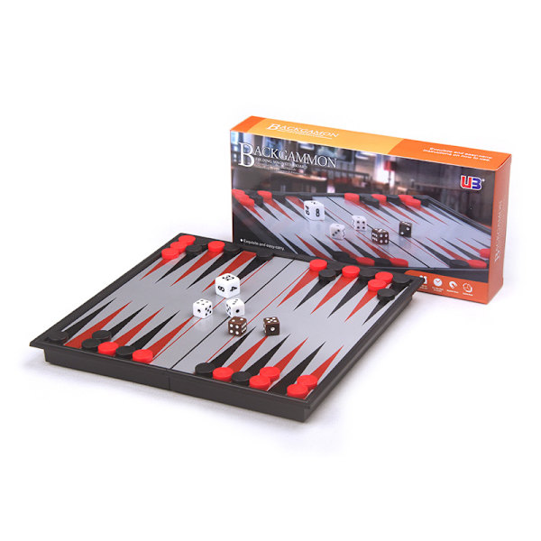 Foldbart magnetisk Backgammon bærbar brettspillsett