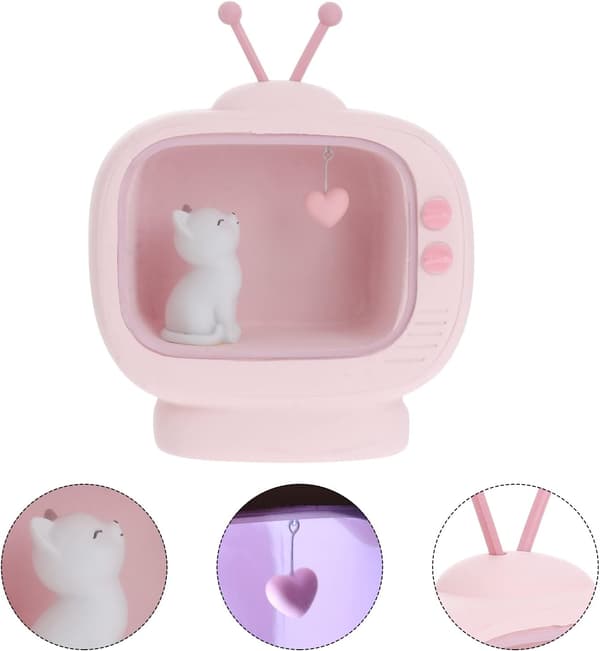 1 stk. dekorativ bordlampe kattenattlys