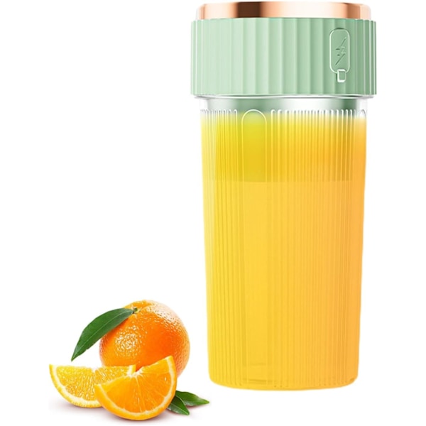 Bærbar Mini Juicer Mixer Cup | Genopladelig Juicepresser | Blender til Shakes og Smoothies | Mini Blender til Udendørs Rejser-grøn