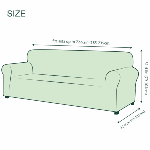 Piece Rhombus Soffa Överdrag Stretch Tyg Soffa Överdrag Möbler Skydd för Soffa 3-Sits Soffa Skyddande Överdrag för Vardagsrum Polyester Hållbar black
