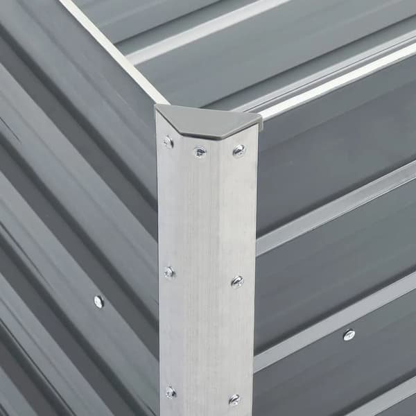 vidaXL Højbed galvaniseret stål 240x40x77 cm grå gray grå