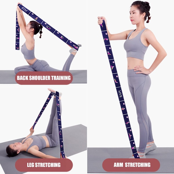 Loop Latin Treningsbånd Spenning Pilates Yoga Elastiske Strekkbånd Treningsbånd for Gymnastikk Trening (Mørk lilla)