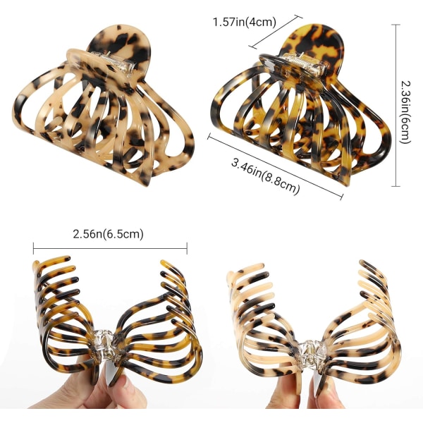 2-pak hårklemmer bohemsk Leopard