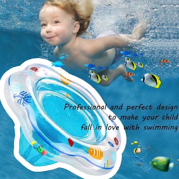 Baby Svømmering, Oppustelig Pool Float med Sæde til Baby/Toddler 6-36 Måneder