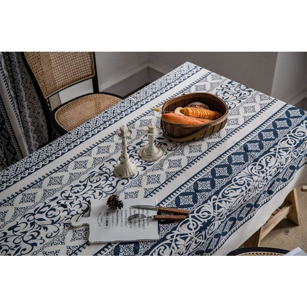 Vintage spetsduk i tex, broderad rektangulär citat tvättbar middag picknick bordsduk, olika storlekar.