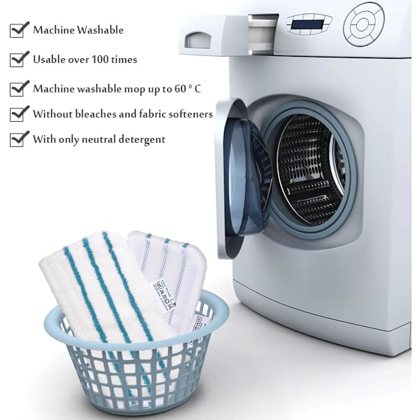 Servetter för Black and Decker ångmopp, för Black Decker ångmopp fsm1630s ångrengörare, alternativ till FSMP20, 5-pack
