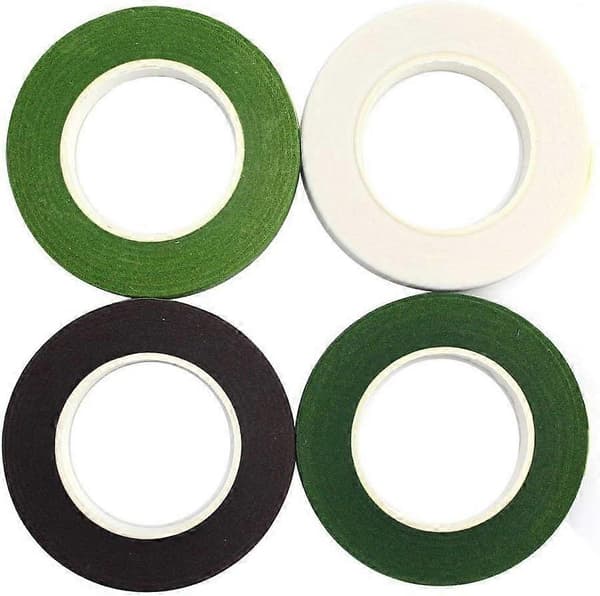 4 stk. blomstertape for stengelinnpakning (grønn, mørkegrønn, hvit, kaffe)
