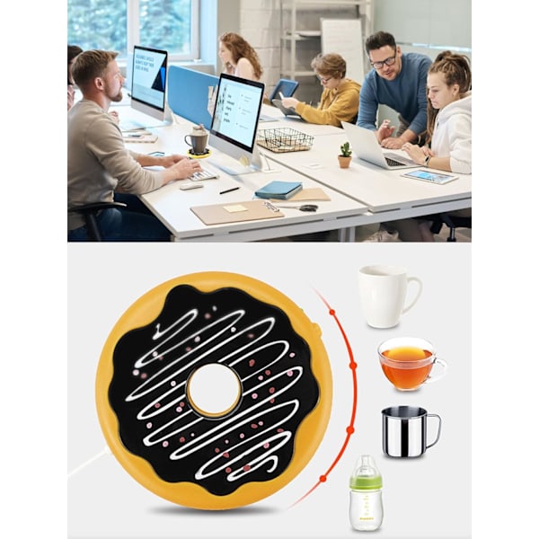Krusvarmer, Kaffevarmer, Konstant Temperatur Kaffeekrusvarmer, Donutformet Kaffeekopvarmer, Kaffevarmer til Skrivebord