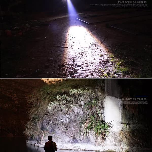 LED-taskulamppu, ladattava - Super Bright Adjustable Focus -taskulamppu - 4 valaistustilat ja pitkä akunkesto - taskukokoinen taskulamppu
