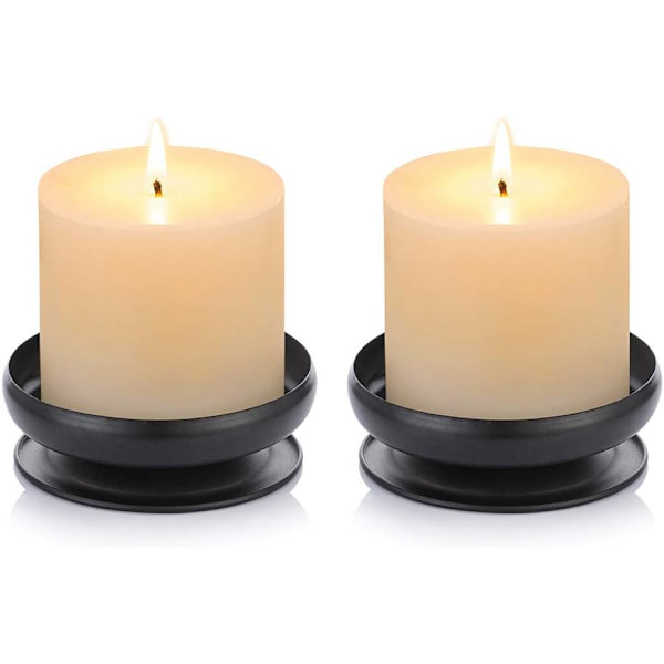 2 st Ljusstake, Svart 2pc