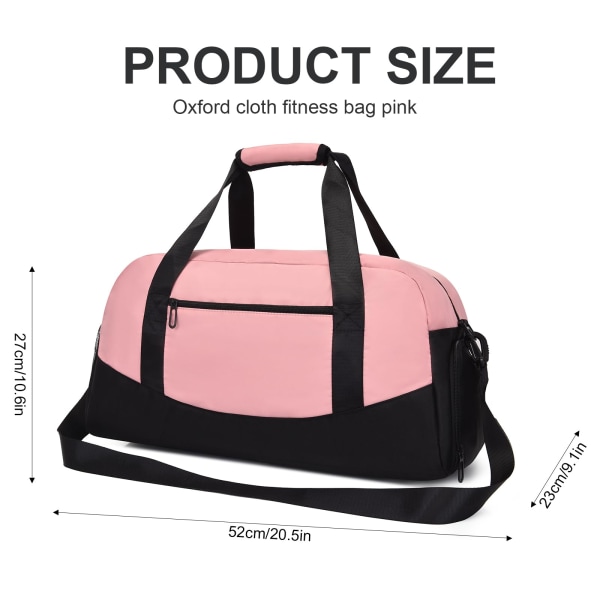 Gym Bag Kvinner Menn Reise Duffel Bag med Skoskuff og Våt Lomme Reise Duffel Bag Holdall Tote Carry on Bagasje Overnatting Bag (Rosa) Pink