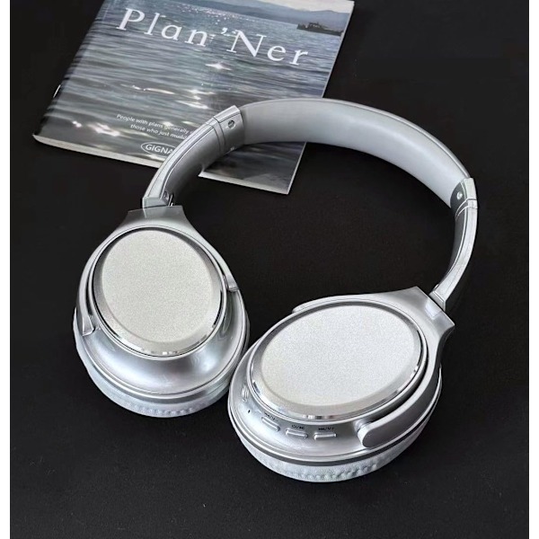 Bluetooth 5.3 Trådløse Hovedtelefoner Hybrid Hovedbøjle Headset med Mikrofoner On-Ear Hovedtelefoner med HIFI Stereo Lyd Over-Ear Støjreducerende Hvid