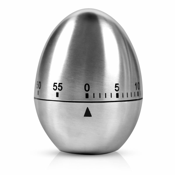 Rustfritt stål egg timer, mekanisk kjøkkenverktøy timer, kjøkken timer, kjøkken timer, eggformet timer