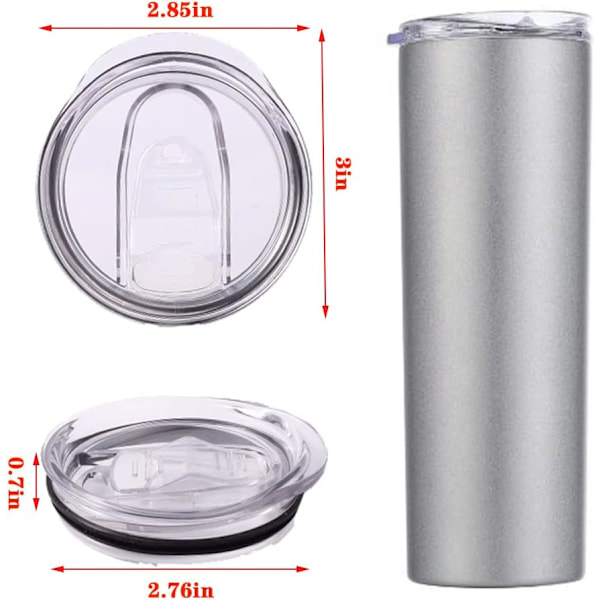 Skinny Tumbler Ersättningslock 3-pack, 2,75 tum koppmun kompatibel med och fler Tumbler-koppar Spill Proof Splash Resistant Silikon Glidande lock.