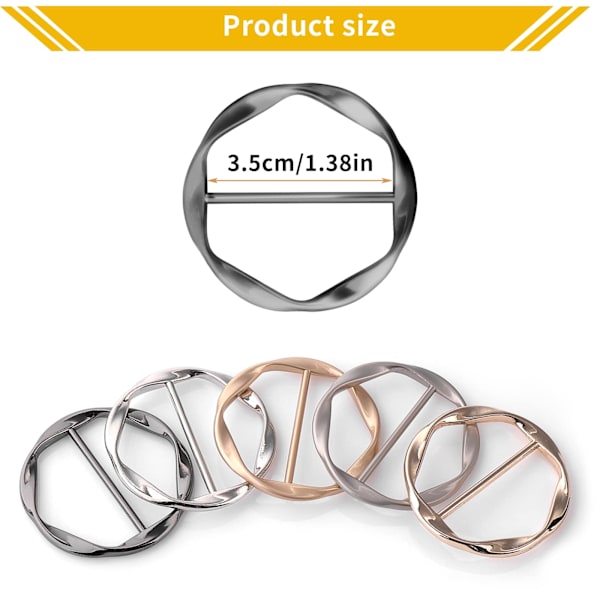 5-pack metall T-shirt-klämmor silkescarf ringklämma T-shirt slipsklämmor klädhörn knapp metall rund cirkelklämma spänne klädring omslag hållare
