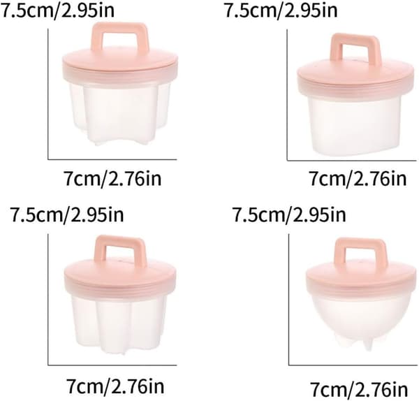 Egg Poaching Cups Egg Steamed Bakeware Pudding Mold Cooking Tools for Kitchen 4PCS egg boiler Pink