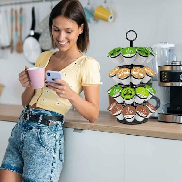 Kapselhållare Förvaring Kapselhållare för kaffekapslar Kompatibel med 36 kapslar Kan rotera 360 grader ODIPIE
