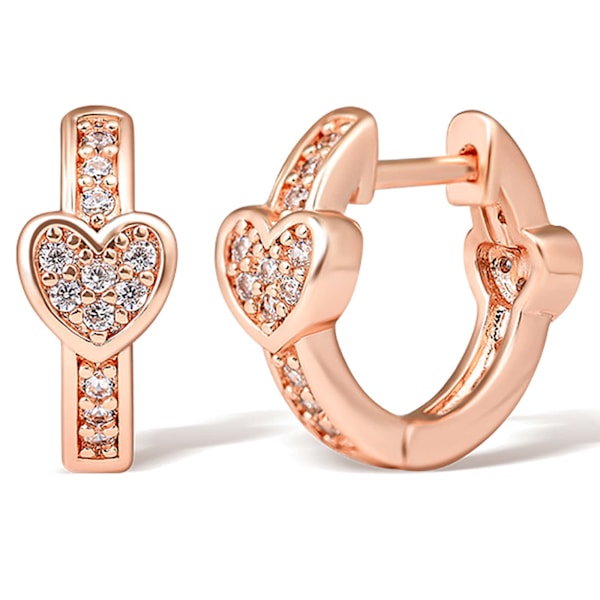 Øredobber for kvinner Huggie Hoop Øredobber 14K gullbelagt gaver til kvinner Red gold