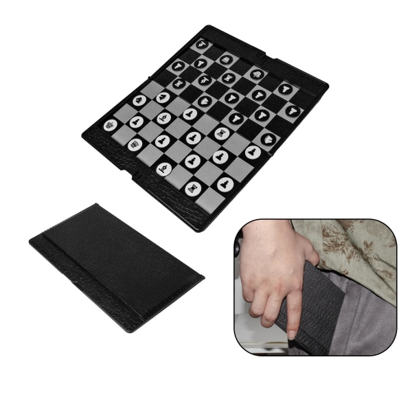 Mini hopfällbar plånbokstyp magnetiskt schack fickbrädespel