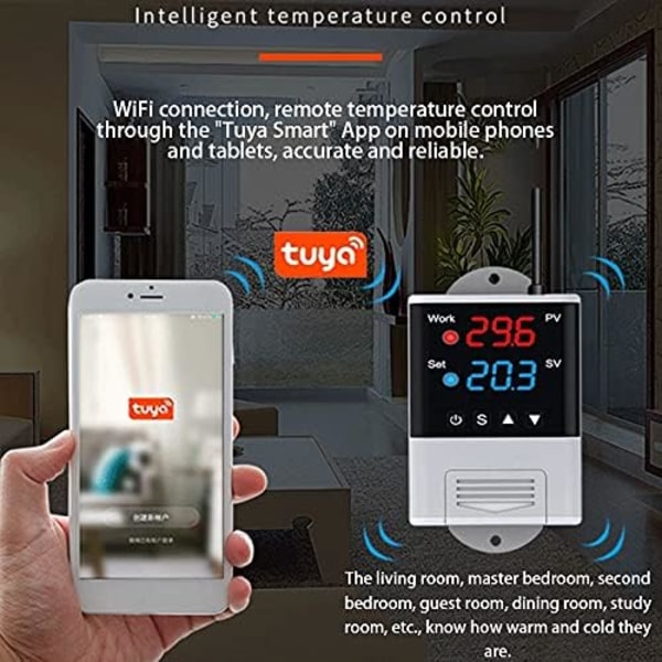 Wifi temperaturregulator uden termostat NTC sensor digitalt display APP-styring til smart home