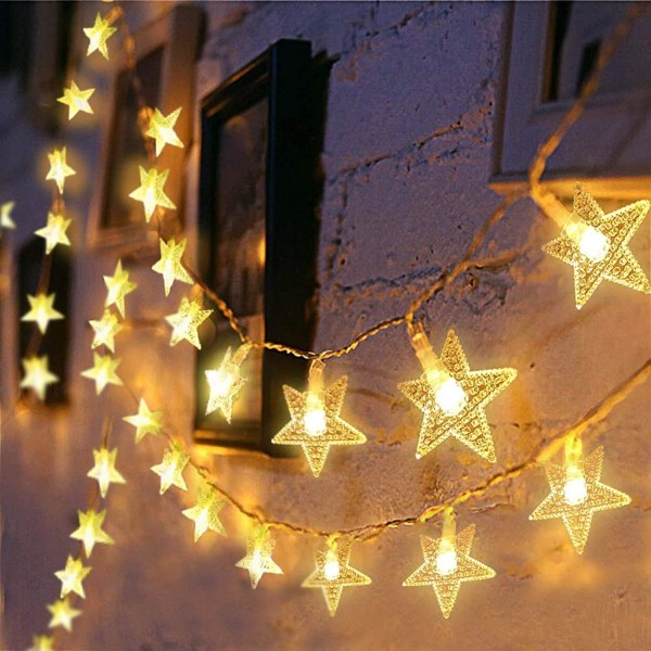 Star Light Garland, 10M 80 LED Light Garland Dekorativ ljusridå, Utomhusdekoration, Trädgård, Julfest inomhus, Bröllopskväll