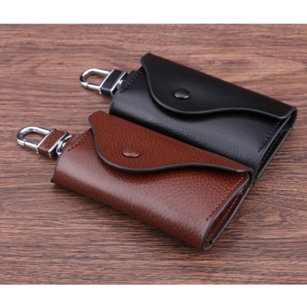 Grnuine läder case, herr läder kohud nyckelring väska, nyckelring kort ID-hållare plånbok handväska