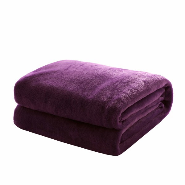 Koseteppe, mykt ekstra mykt og varmt pledd, flanell fleeceteppe, rynkebestandig/anti-misfarging som sofateppe eller sengetøy purple 130*150cm