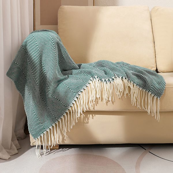 Koselig teppe, sengeteppe, sofa, ullpledd, teppe, pledd, sofateppe, fluffy sofateppe, merino teppe, fluffy varmt pledd green 130*220cm