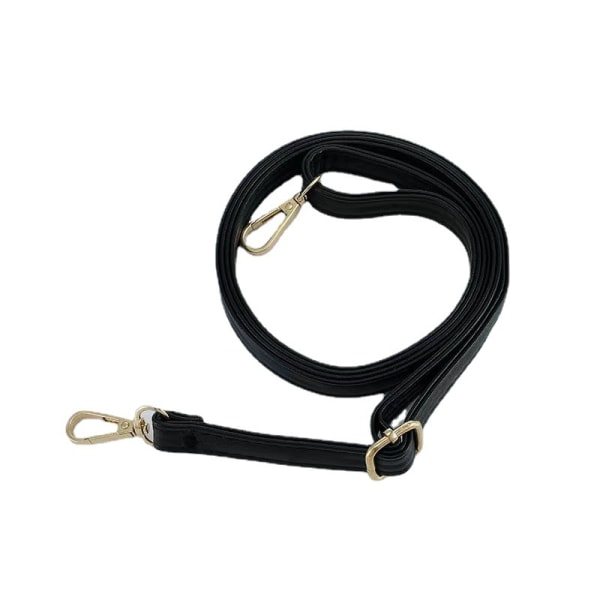 1 pakke pungrem udskiftning Crossbody sort læder justerbar håndtaske Forlæng håndtag med guld hængespænde til skuldertasker Kamerarem