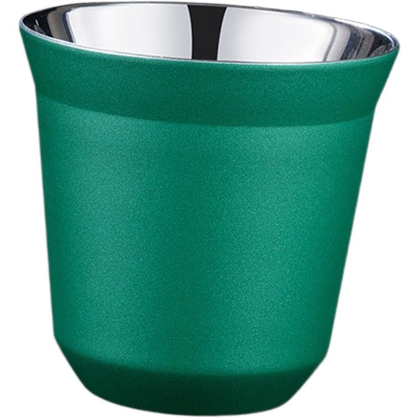 1 st isolerad kaffekopp vakuumisolerad resetermosmugg dubbelväggig kaffekopp camping tekopp spill-proof temugg set kontor rostfritt stål, grön