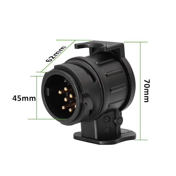 13-pin til 7-pin adapter for tilhenger 13-pin sokkel for bil tilhenger-traktor-campingvogn-sykkelstativ