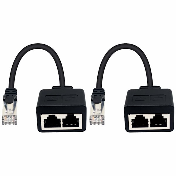 RJ45 1 uros 2 naarasadapteri LAN Ethernet -kaapelin jatkamiseen (käytä samanaikaisesti) Surffaa verkossa samanaikaisesti