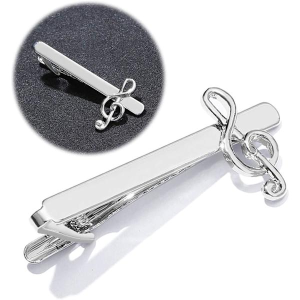 Kappaleet Business Tie Bar Miesten Solmiopidike Luova Hopea Huippuluokan Muotiklipsit Lahjat Charms Korut Pinssejä Musiikkihuomautus Koriste Paidan Puku Asusteet