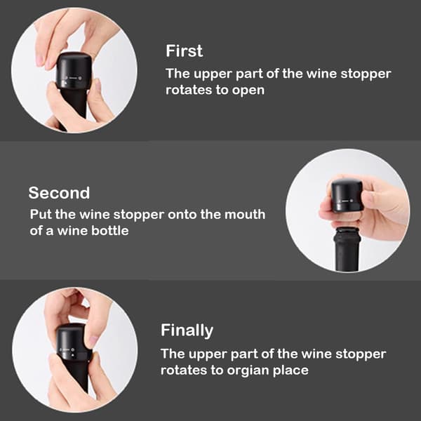 Vinstopsel, vakuumflaskestopper for vin Prosecco Champagne Sparkling