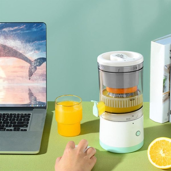 USB-oppladbar elektrisk juicer bærbar elektrisk sitrusjuicer automatisk håndfri sitronpresser juicer for appelsin sitron grapefrukt