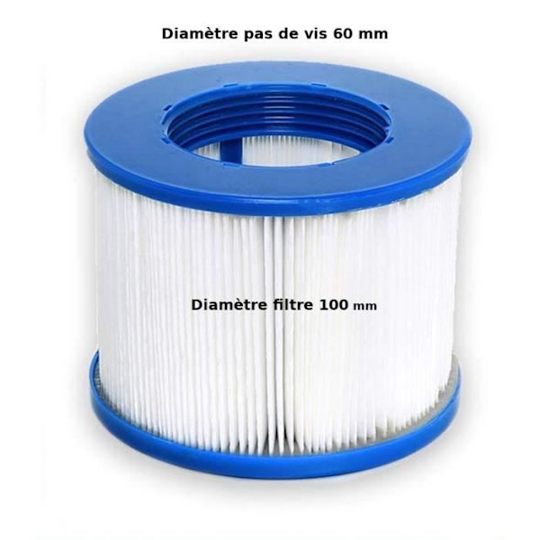 Skruvfilterpatron - Aqua Spa - 4-pack - 120-veckat papper - 80 mm höjd - 100 mm diameter